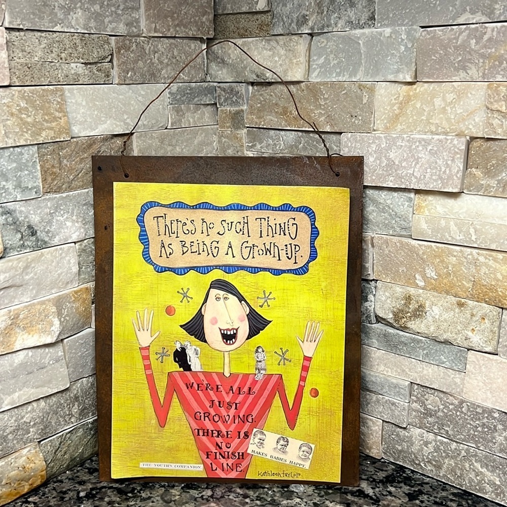Kathleen Taylor Metal sign decor NWT